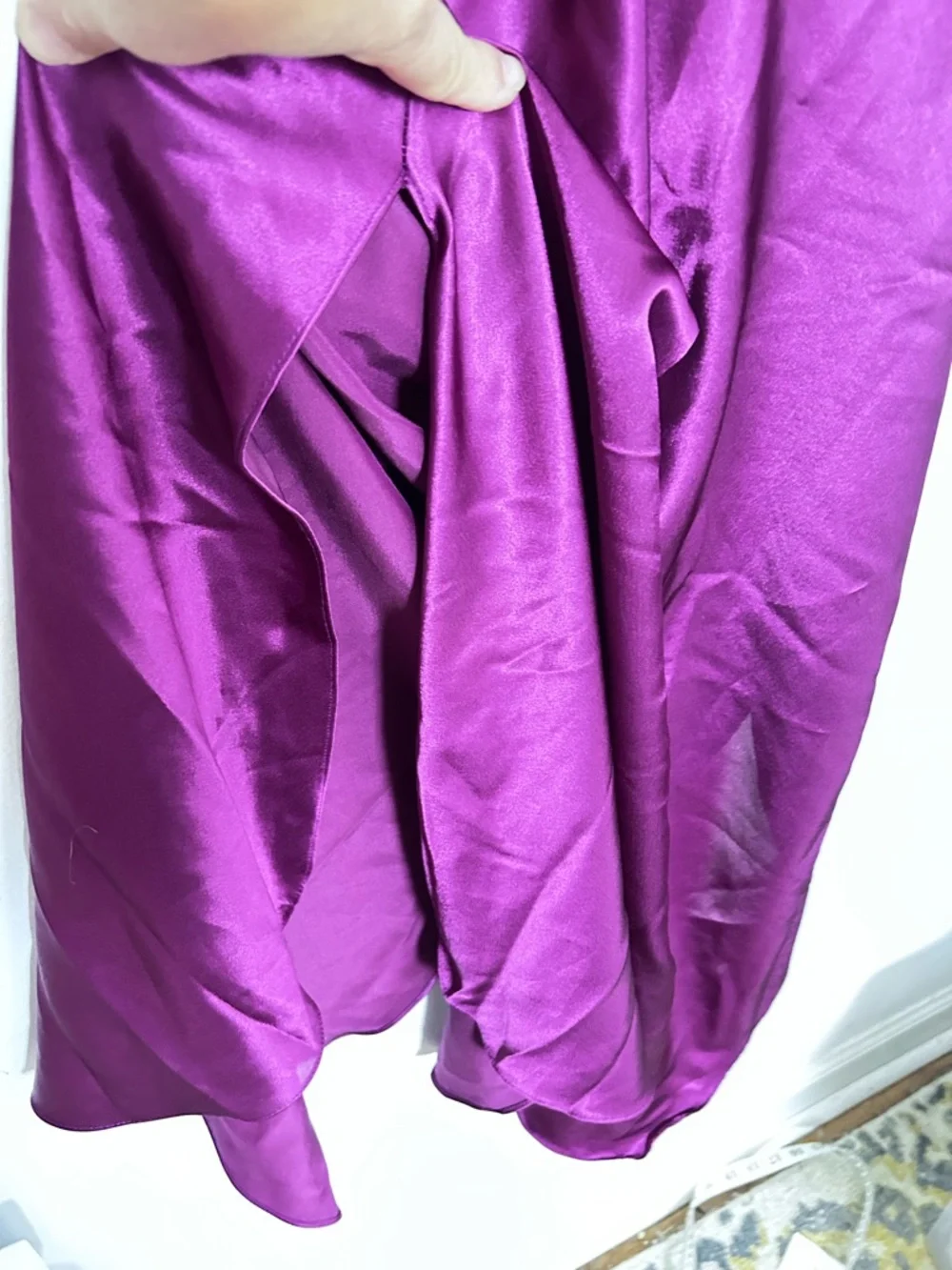 Miss Dior Vintage Satin Slip Dress Fuchsia Pink Bias Cut Nightgown Size M